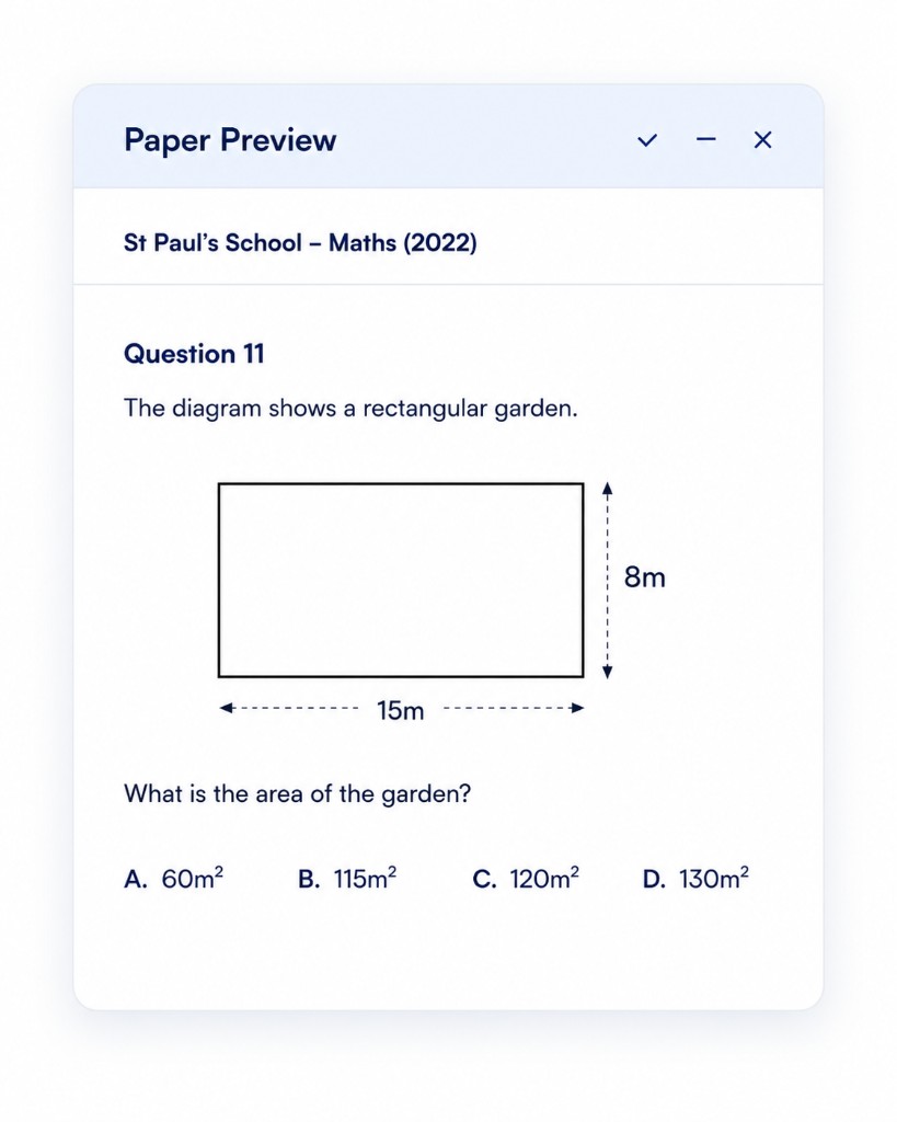 Worked explanation showing method steps for an 11+ question